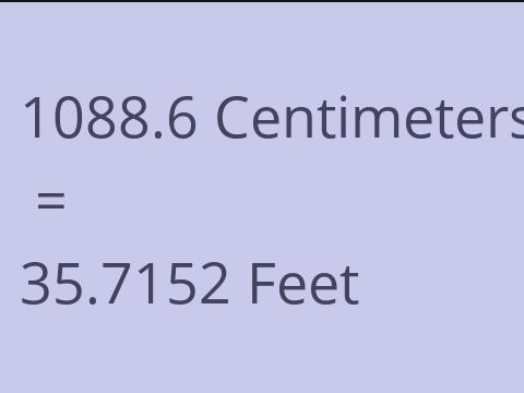 1088.6 CM TO FEET