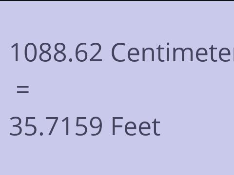 1088.62 CM TO FEET