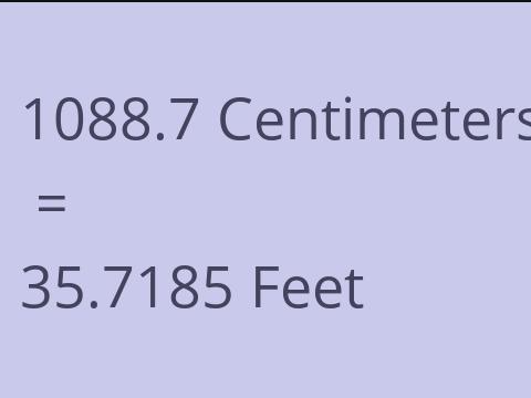 1088.7 CM TO FEET