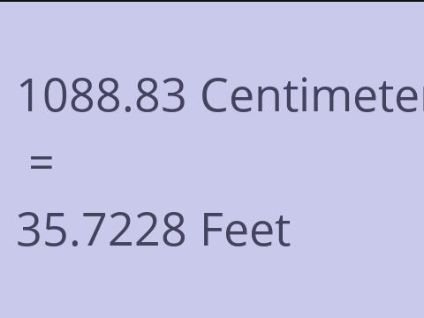 1088.83 CM TO FEET