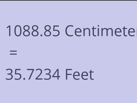 1088.85 CM TO FEET