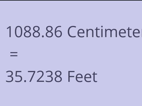 1088.86 CM TO FEET