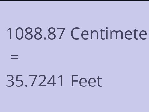 1088.87 CM TO FEET