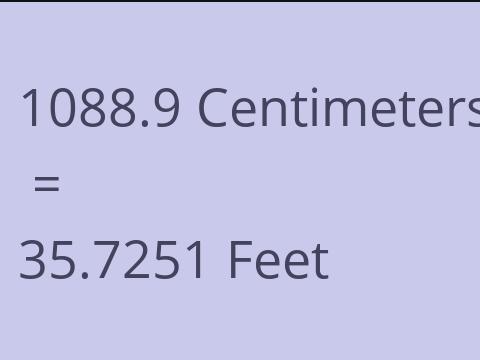 1088.9 CM TO FEET