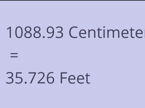 1088.93 CM TO FEET