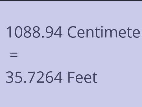 1088.94 CM TO FEET