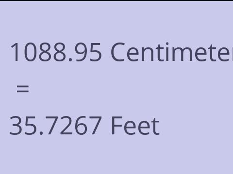 1088.95 CM TO FEET