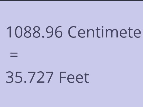 1088.96 CM TO FEET