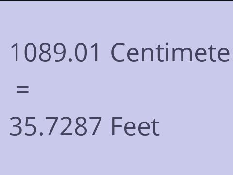 1089.01 CM TO FEET