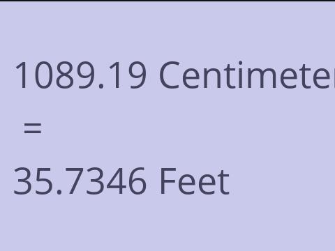 1089.19 CM TO FEET