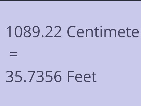 1089.22 CM TO FEET