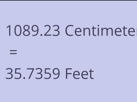 1089.23 CM TO FEET