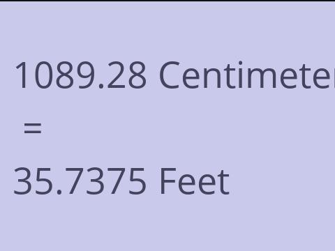 1089.28 CM TO FEET