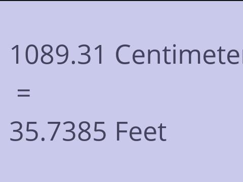 1089.31 CM TO FEET