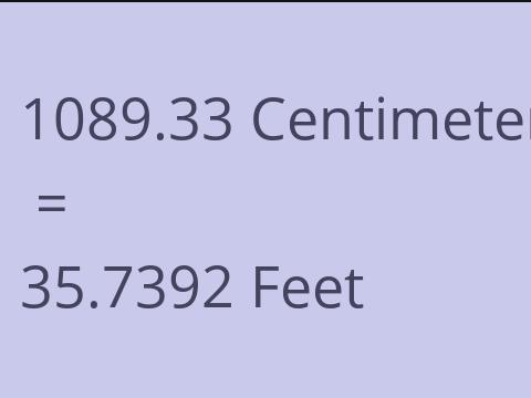 1089.33 CM TO FEET