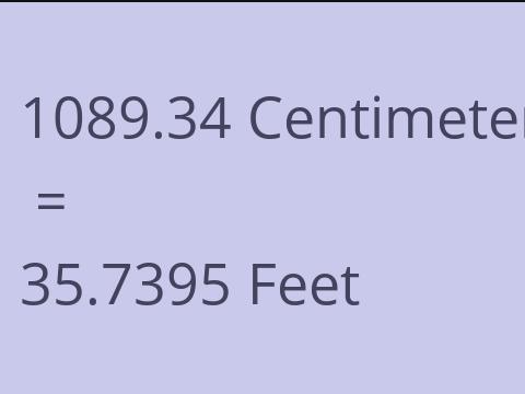 1089.34 CM TO FEET