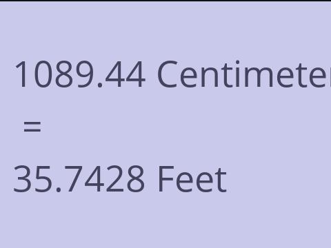 1089.44 CM TO FEET