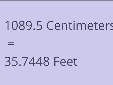 1089.5 CM TO FEET