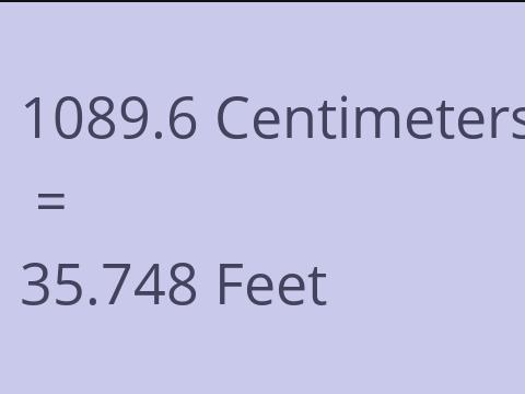 1089.6 CM TO FEET