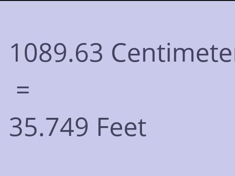 1089.63 CM TO FEET