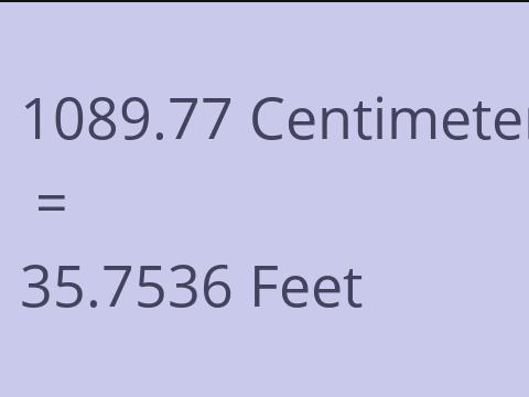 1089.77 CM TO FEET