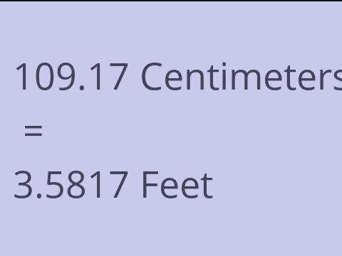 109.17 CM TO FEET