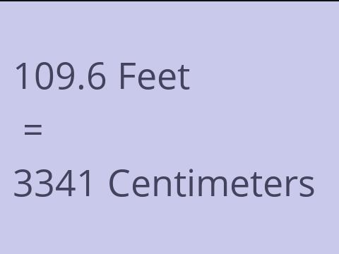 109.6 FEET TO CM