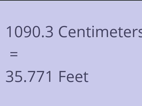 1090.3 CM TO FEET