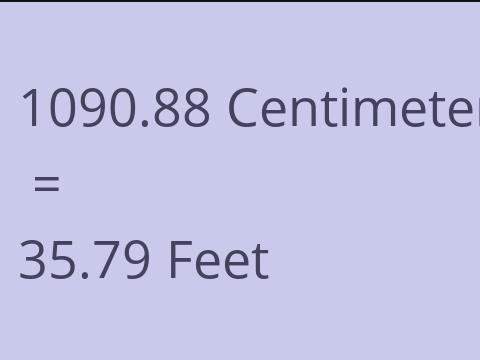 1090.88 CM TO FEET