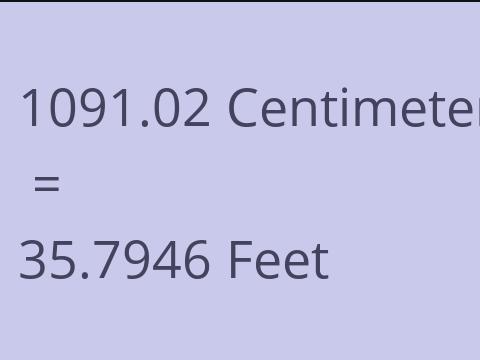 1091.02 CM TO FEET