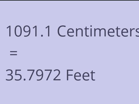 1091.1 CM TO FEET