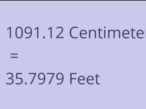 1091.12 CM TO FEET