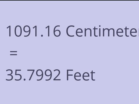 1091.16 CM TO FEET