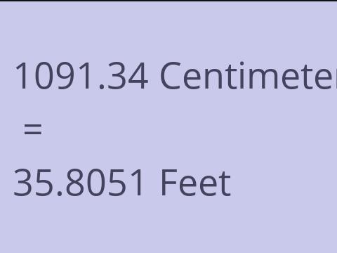 1091.34 CM TO FEET