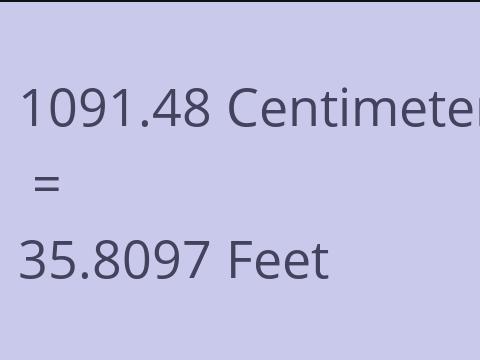 1091.48 CM TO FEET