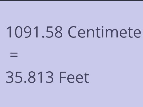 1091.58 CM TO FEET