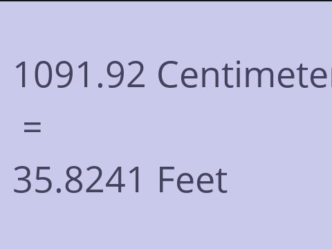 1091.92 CM TO FEET