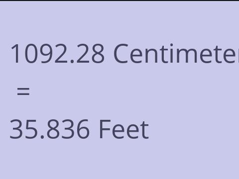 1092.28 CM TO FEET