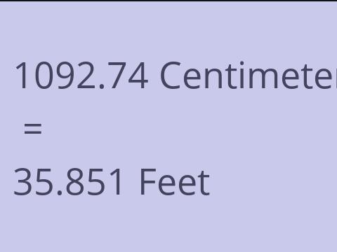 1092.74 CM TO FEET