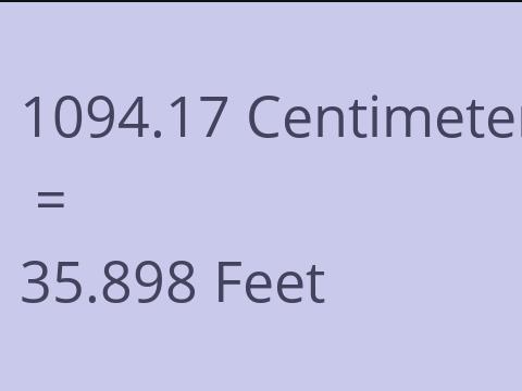 1094.17 CM TO FEET