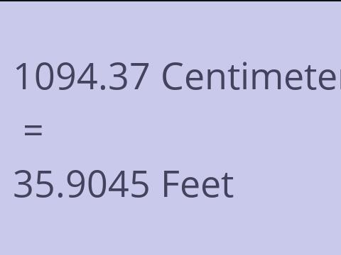 1094.37 CM TO FEET