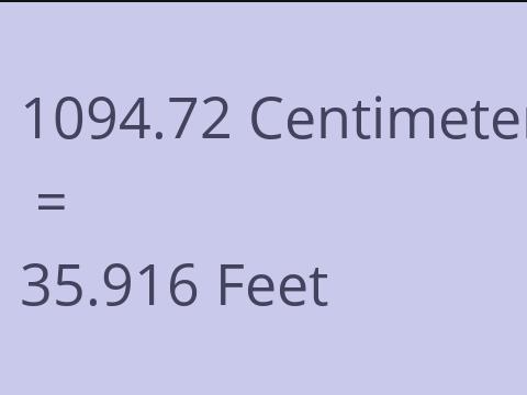 1094.72 CM TO FEET