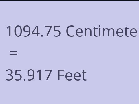 1094.75 CM TO FEET