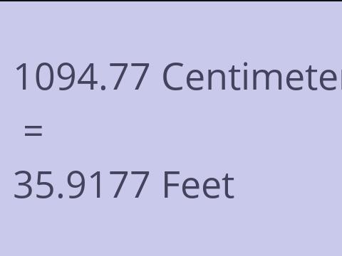 1094.77 CM TO FEET