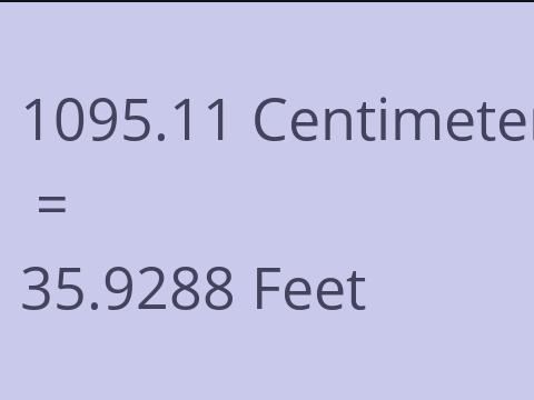 1095.11 CM TO FEET