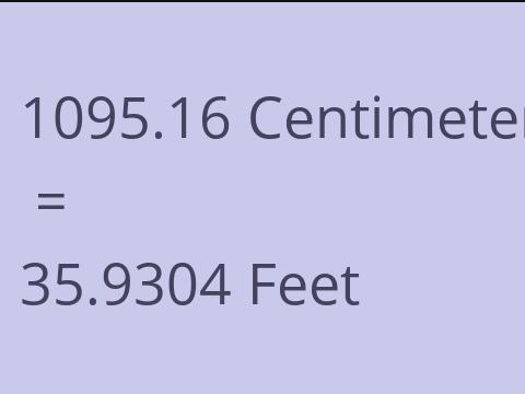 1095.16 CM TO FEET