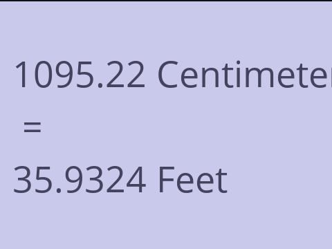 1095.22 CM TO FEET