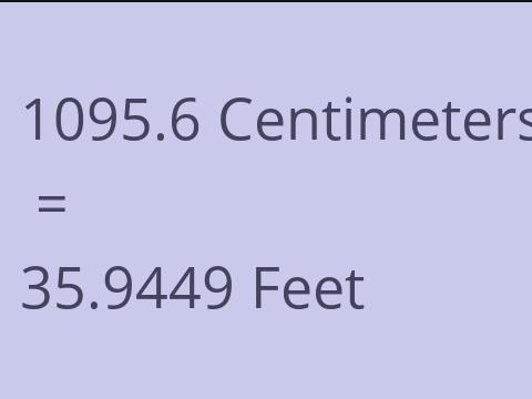 1095.6 CM TO FEET