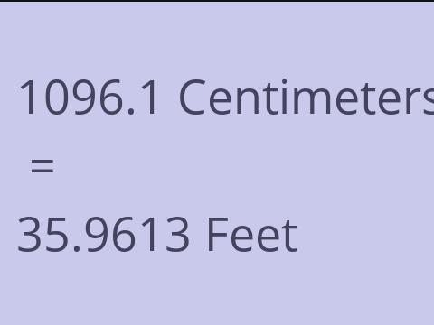 1096.1 CM TO FEET