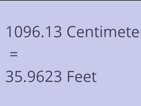 1096.13 CM TO FEET